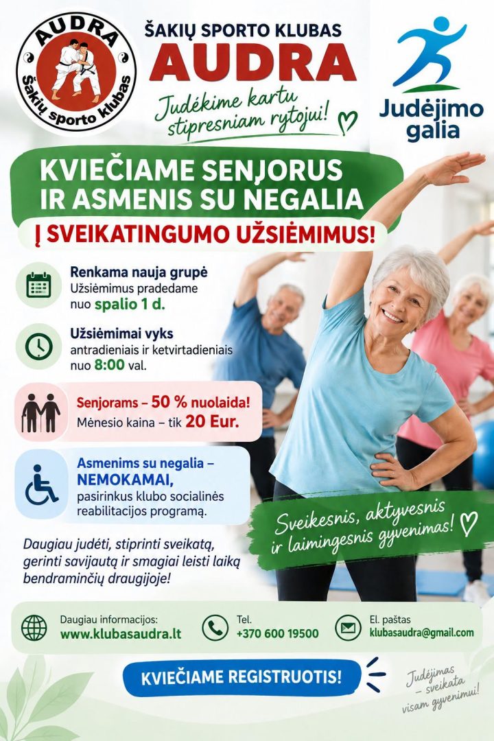 Šakių sporto klubas "Audra" kviečia
